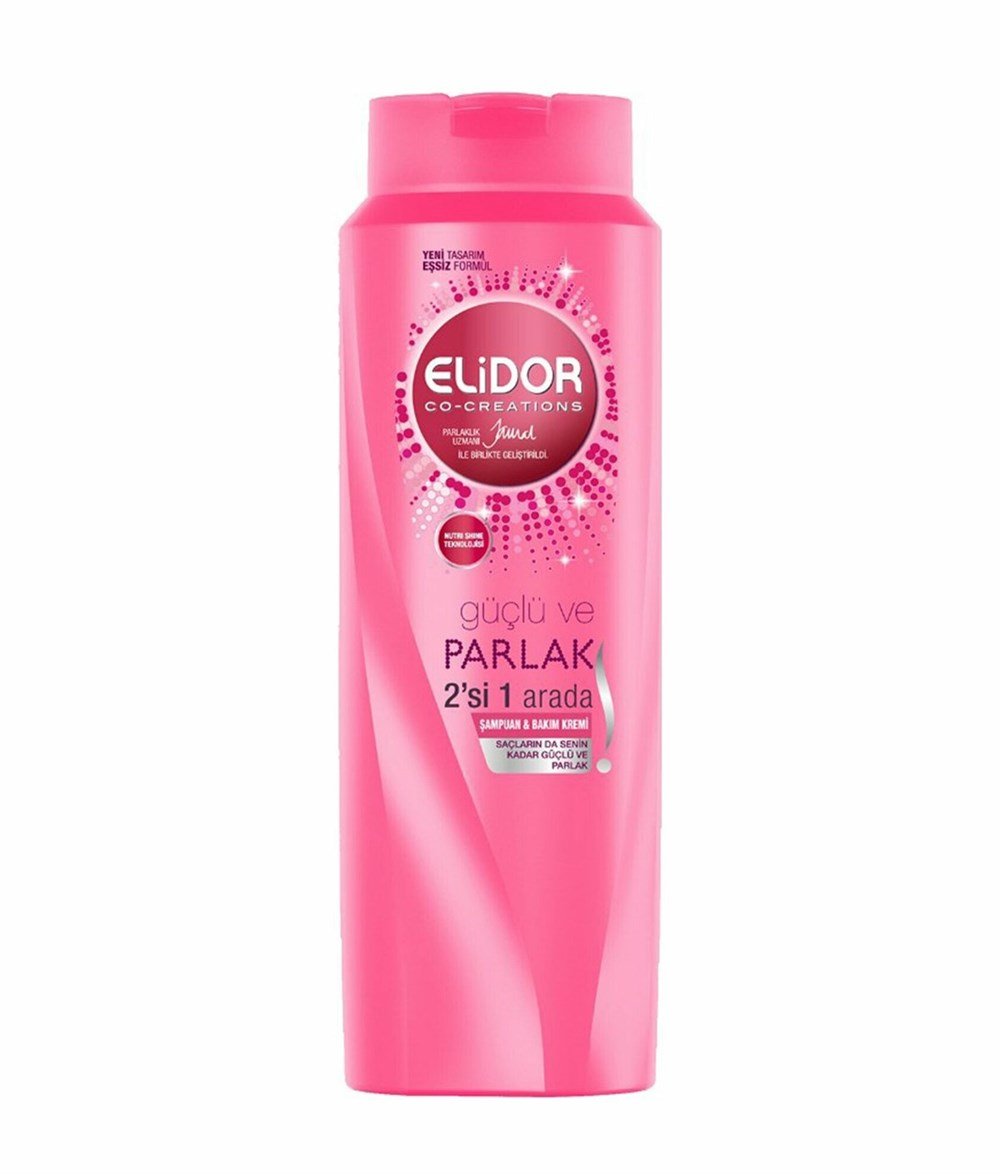 Elidor Güçlü ve Parlak 2 si 1 Arada Şampuan ve Bakım Kremi 650 Ml