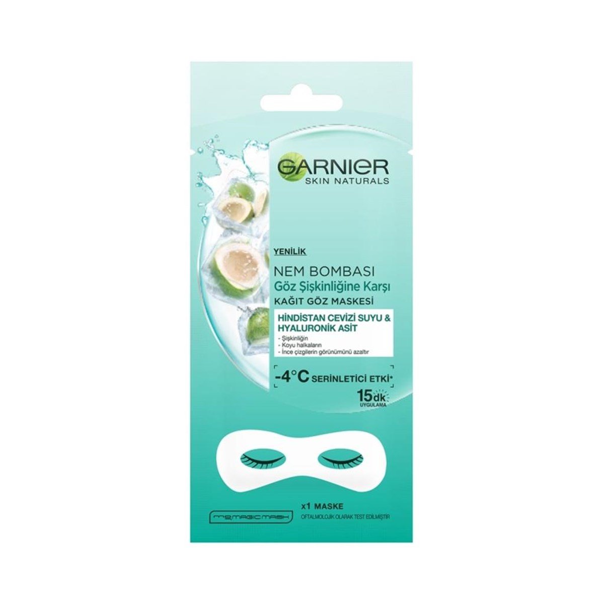 Garnier Nem Bombası Kağıt Göz Maskesi Hindistan Cevizi
