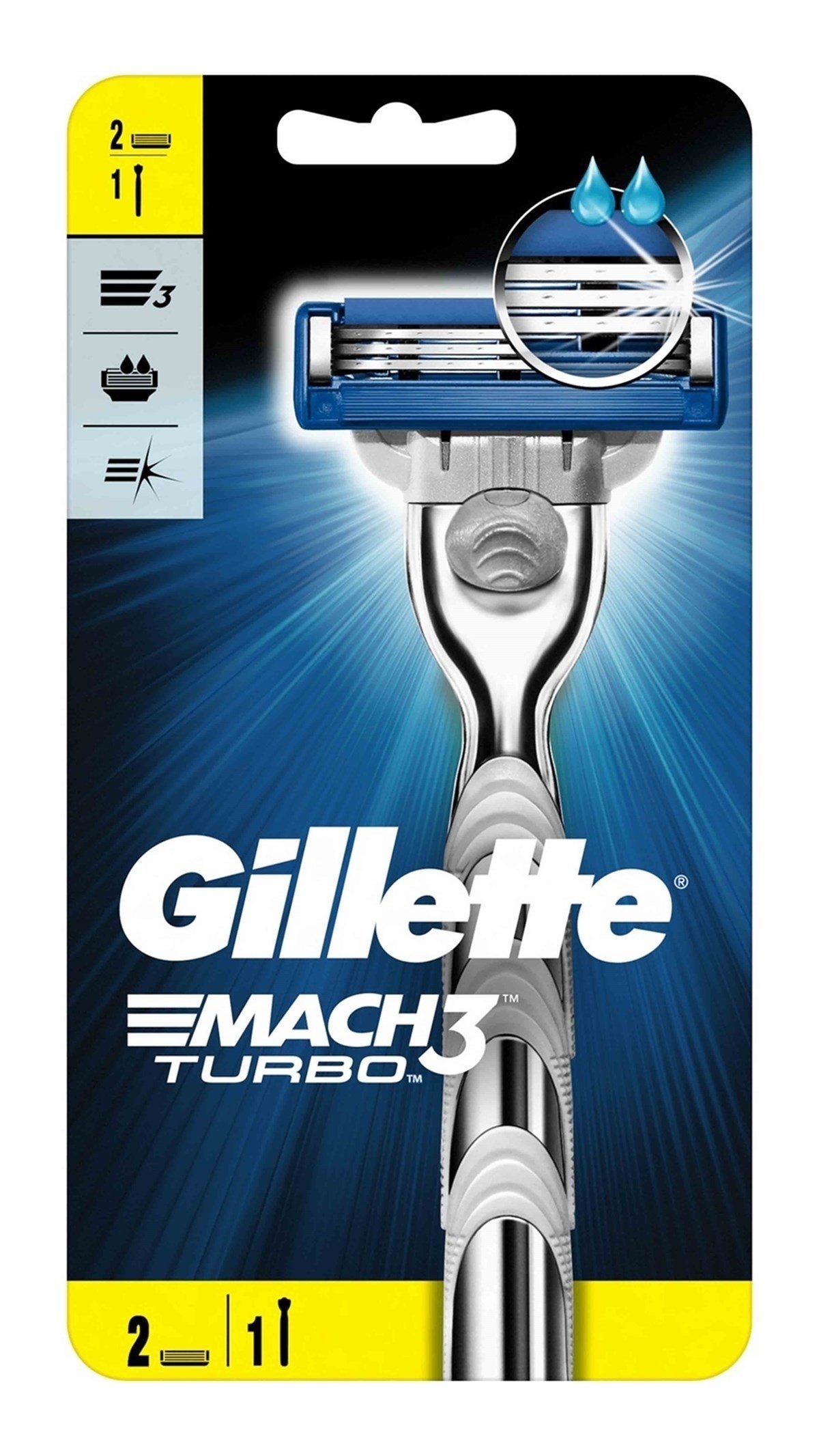 Gillette Mach3 Turbo Tıraş Makinesi 2 Yedekli Yeni Paket