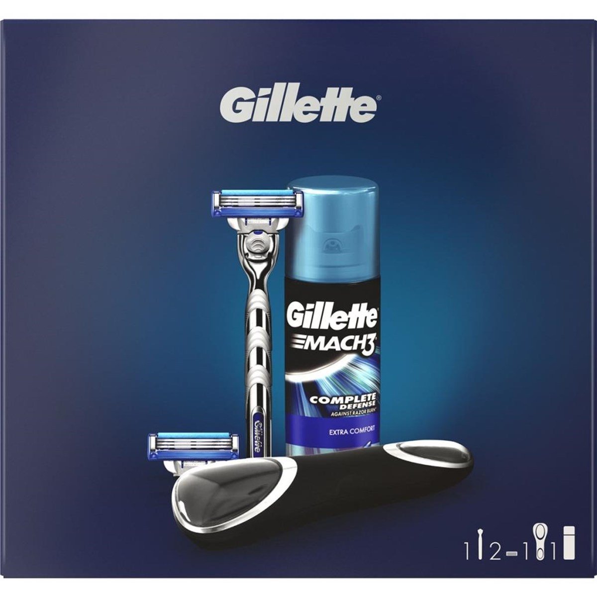Gillette Mach3 Turbo Tıraş Makinesi Yedekli + 75 ML Tıraş Jeli + Seyahat Kabı