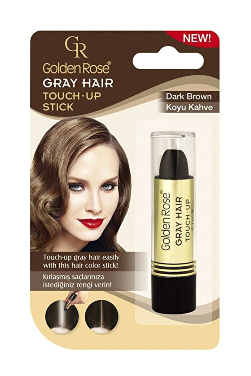 Golden Rose Gray Hair 02 - Dark Brown