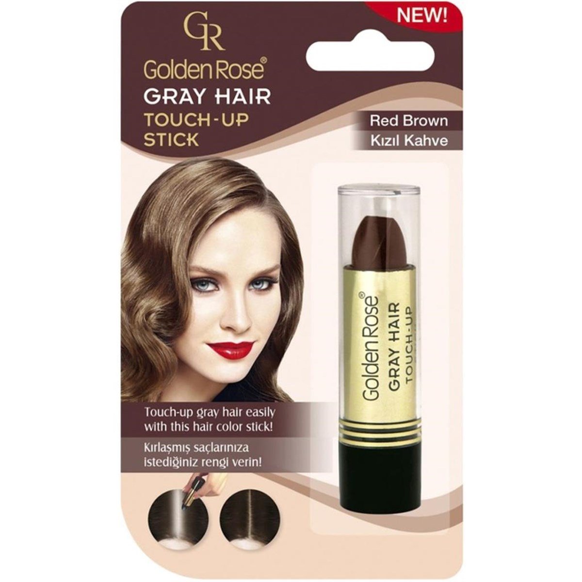 Golden Rose Saç Beyazlarını Kapatan Stick Kızıl Kahve Hair Touch Up Stick