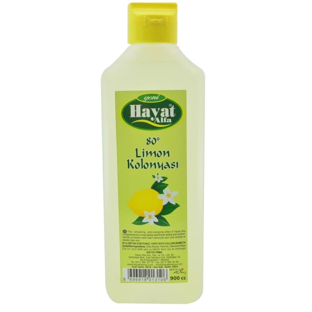 Hayat Kolonya Limon Pet 900 Ml