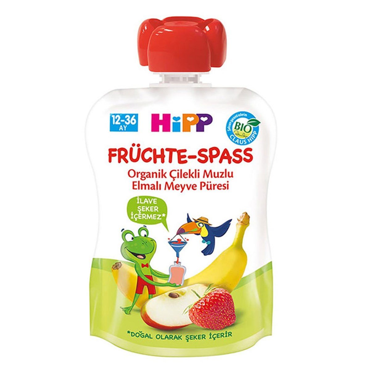 Hipp Organik Çilekli Muzlu Elma Püresi 90 Gr