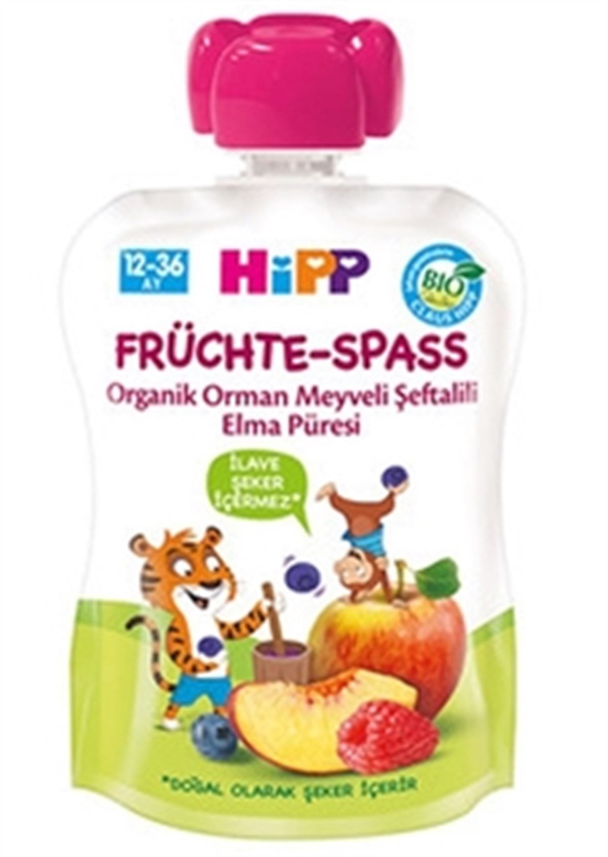 Hipp Organik Orman Meyveli Şeftalili Elma Püresi 90 Gr