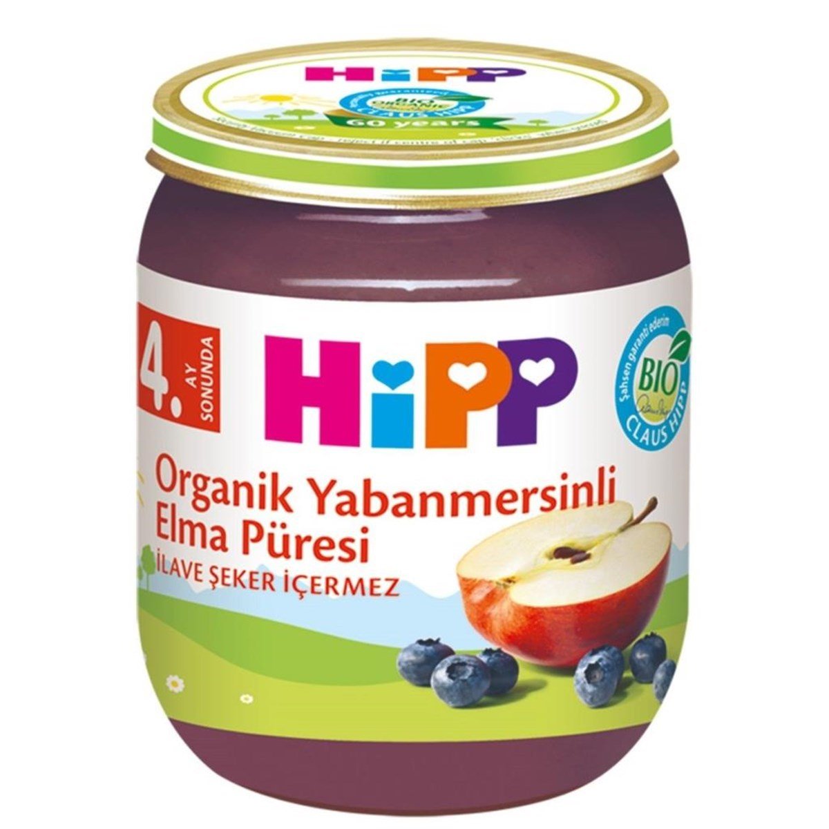 Hipp Organik Yabanmersinli Elma Püresi 125 Gr