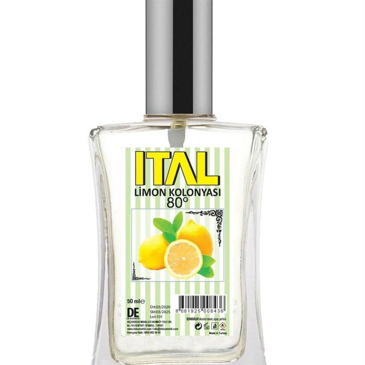 İtal Limon Kolonyası 80 Derece 50 Ml 