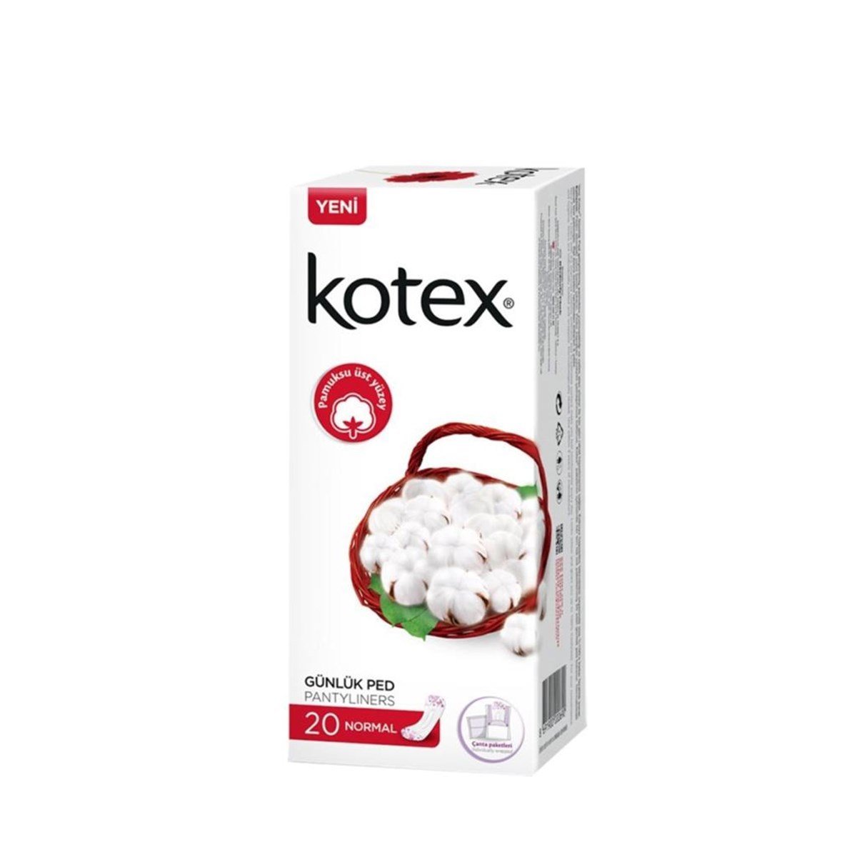 Kotex Günlük Ped Normal Tekli Paket (20 Adet)