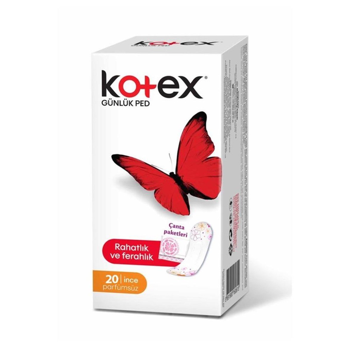 Kotex İnce Günlük Ped Parfümsüz (20 Adet)