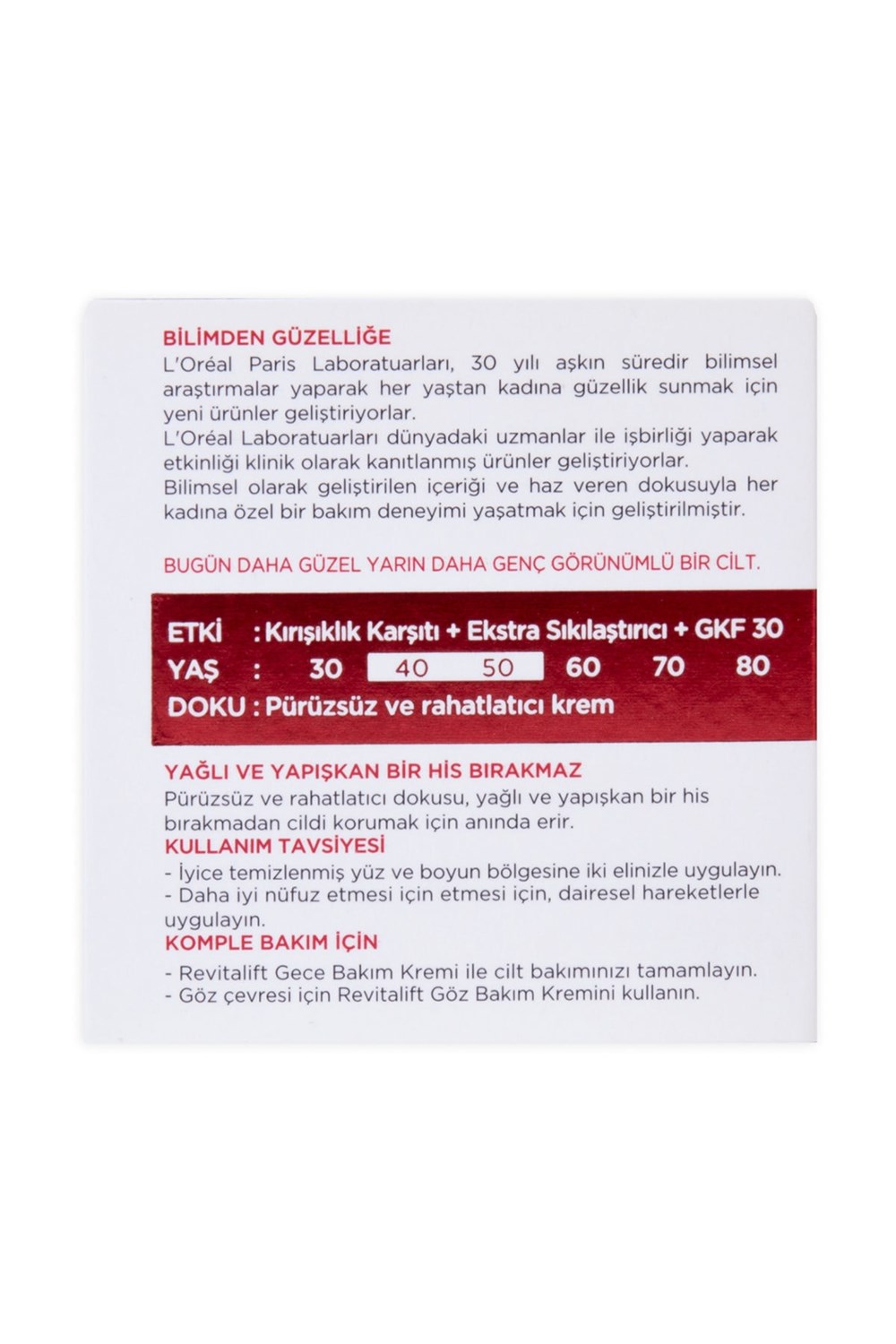 Loreal Dermo Expertise Revitalift Gündüz Spf 30 50 Ml