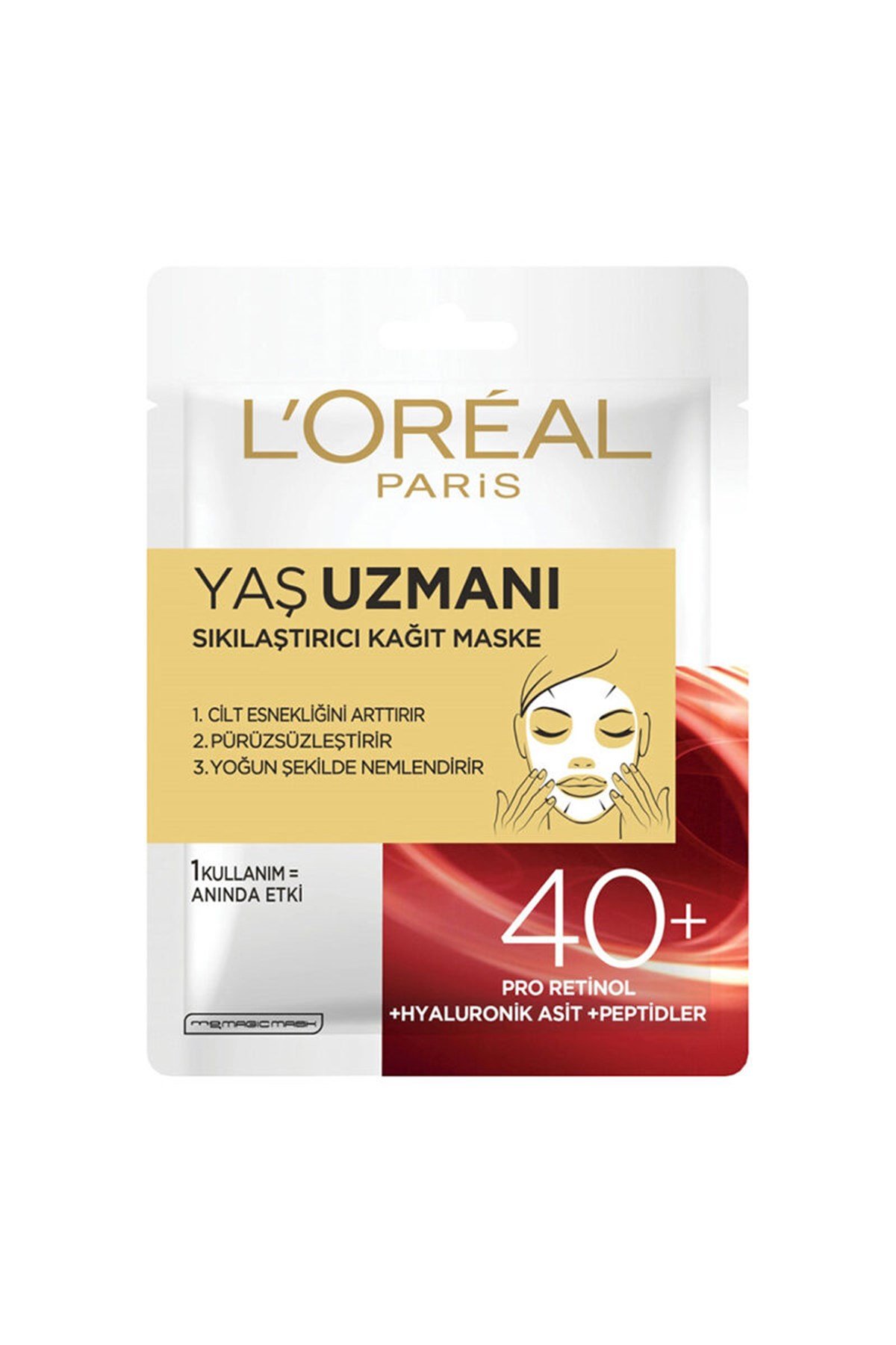 LOREAL DM YAŞ UZMANI SIKILASTIRICI 40+ KAGIT YUZ  MASKESI 30GR