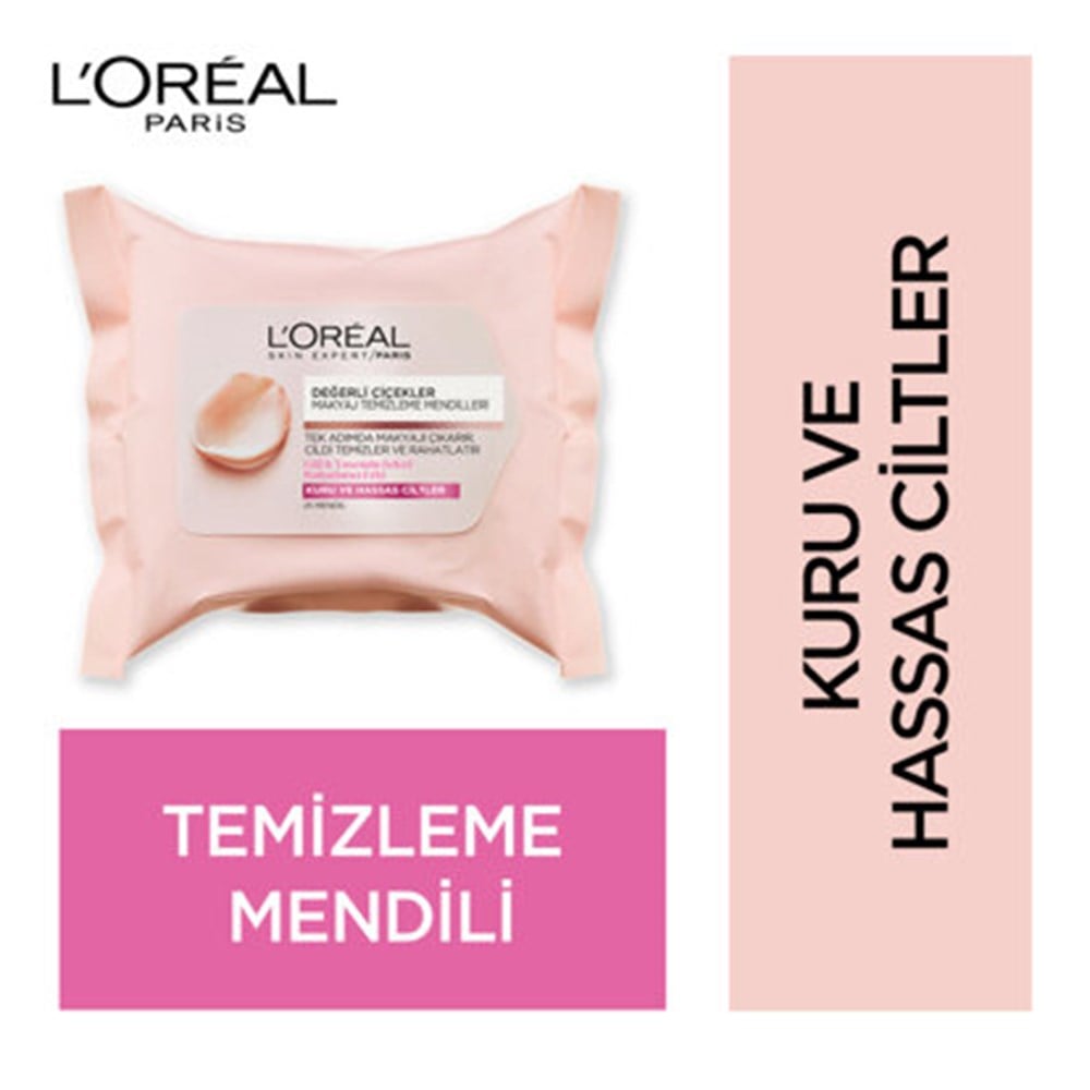 Loreal Paris Değerli Çiçekler Makyaj Temizleme Mendili Kuru ve Hassas Ciltler