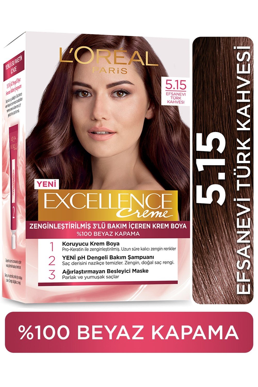 Loreal Paris Excellence Creme Saç Boyası 5.15 Efsanevi Türk Kahvesi