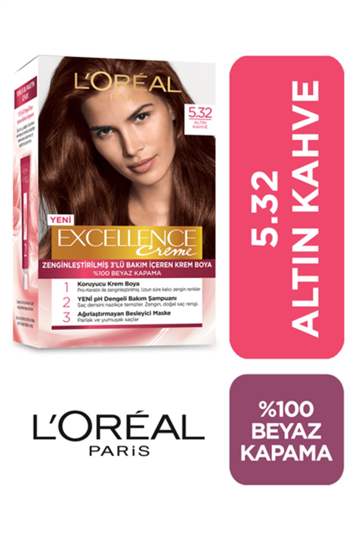 Loreal Paris Excellence Saç Boyası 5.32 Altın Kahve