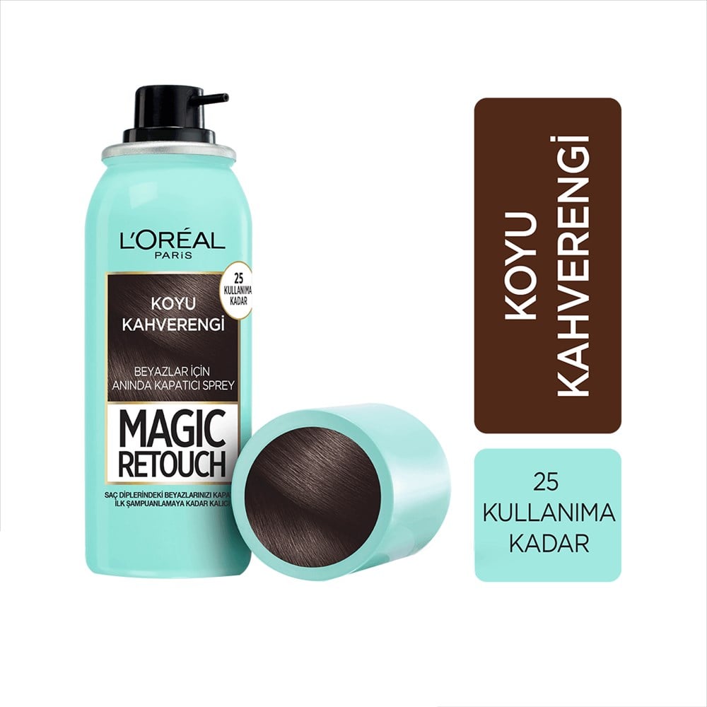 Loreal Paris Magic Retouch 2 Beyaz Kapatma Spreyi Koyu Kahverengi 75 Ml