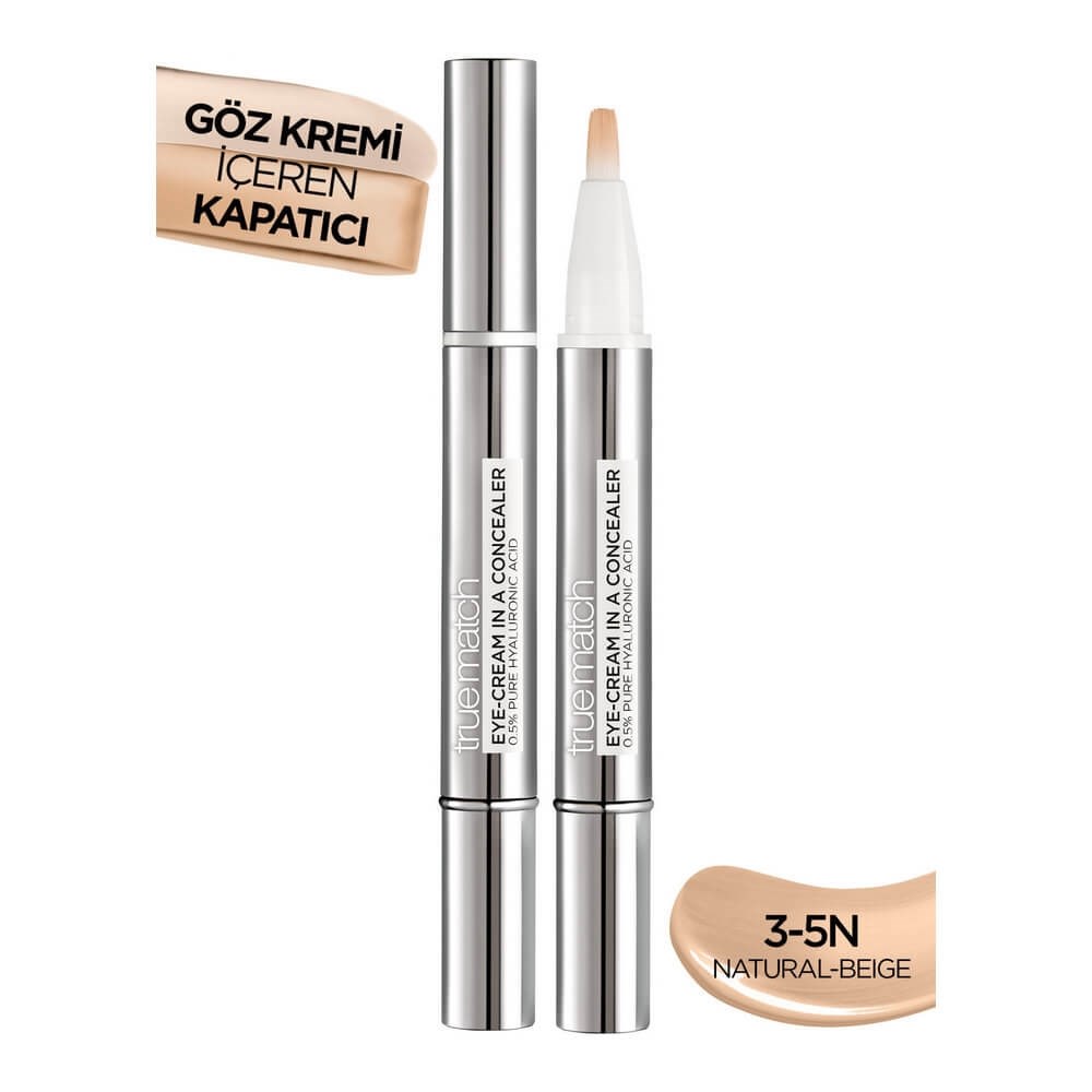Loreal Paris True Match Göz Kremi İçeren Kapatıcı 2'si 1 Arada Natural Beige 3-5N