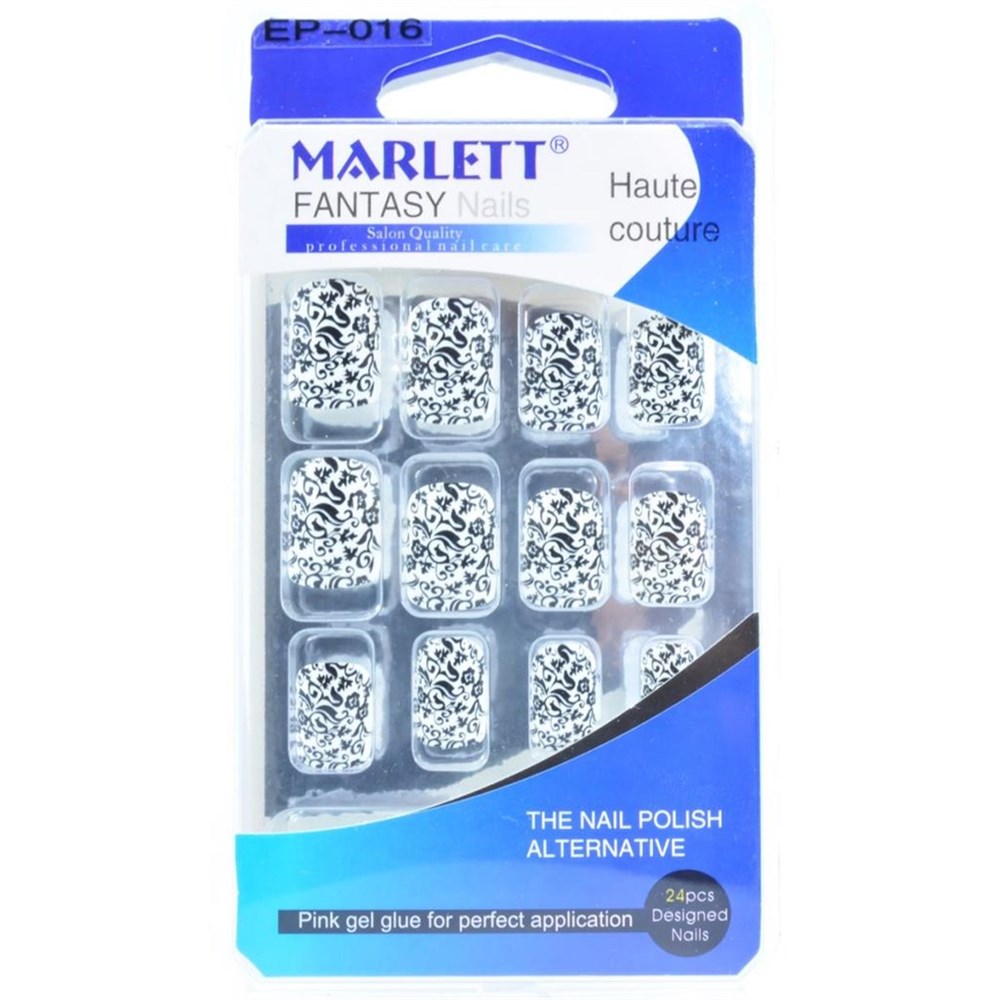 Marlett Airbush Nails 24'lü Desenli Takma Tırnak Ep 016