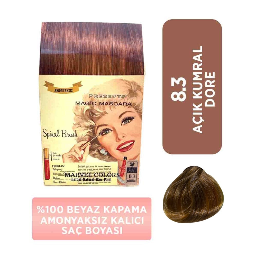 Marvel Saç Boyası Amonyaksız Naturel Hair  8.3 Açık Kumral Dore