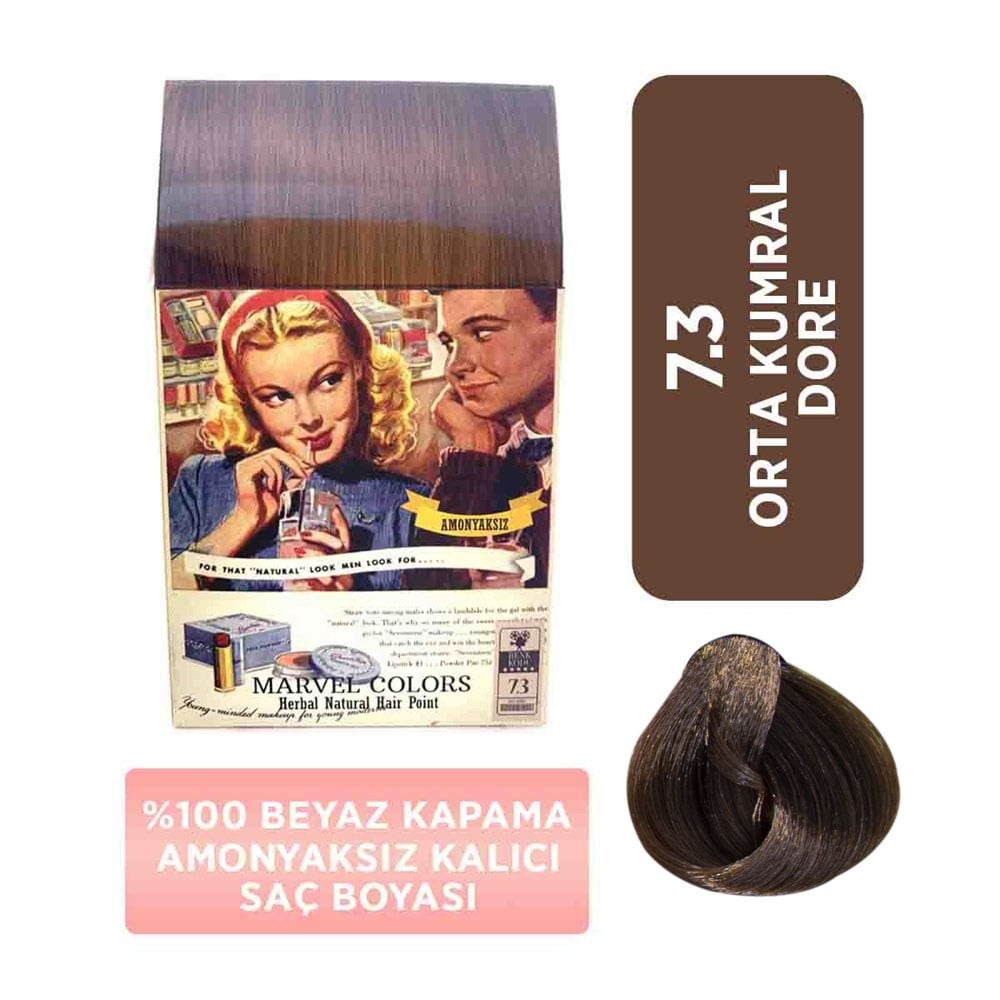 Marvel Saç Boyası Amonyaksız Naturel Hair  7.3 Orta Kumral Dore