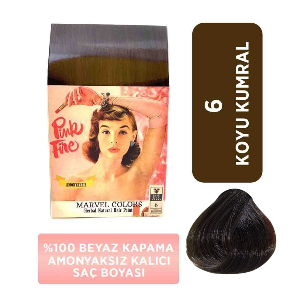 Marvel Saç Boyası Amonyaksız Naturel Hair  6 Koyu Kumral