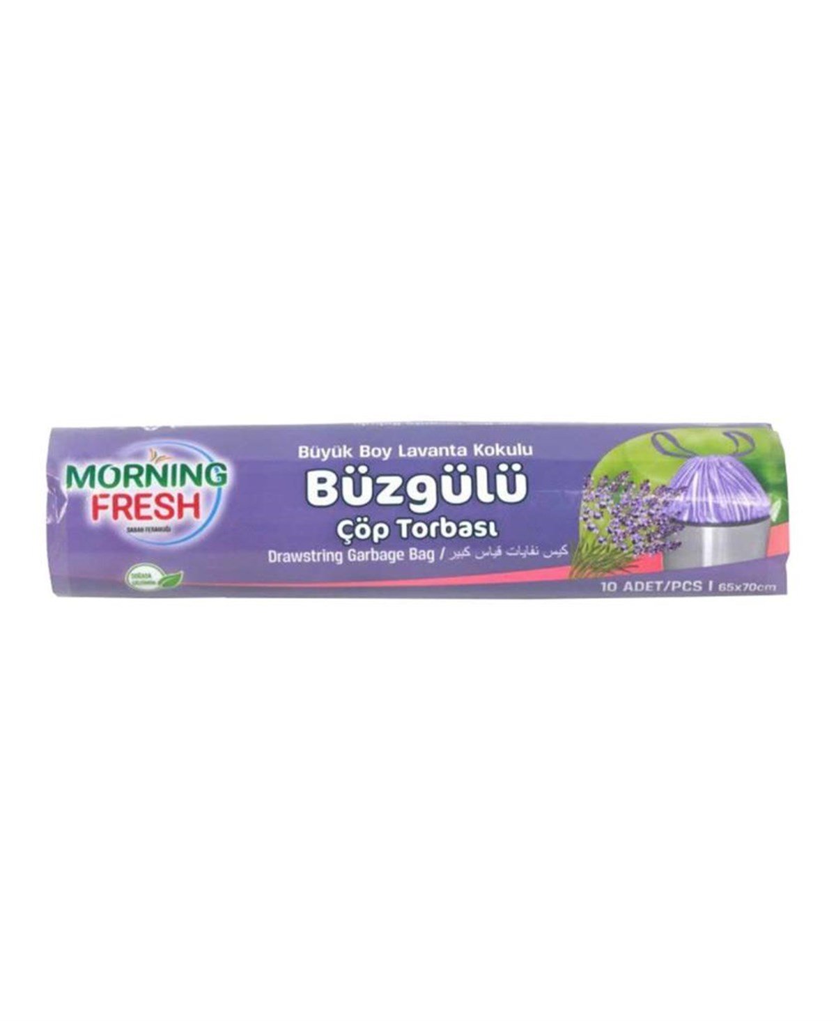 Morning Fresh Lavanta Kokulu Büyük Boy Büzgülü Çöp Poşeti 10 Lu 65*70 cm
