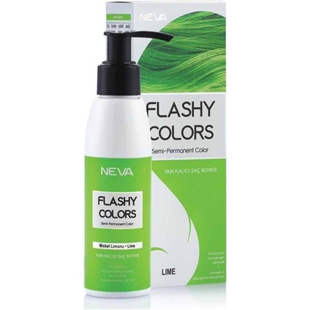 Neva Flashy Colors Yarı Kalıcı Saç Boyası Misket Limonu-Lıme