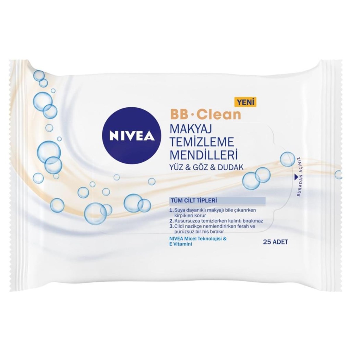 Nivea Bb Clean Makyaj Temizleme Mendili 25 Adet