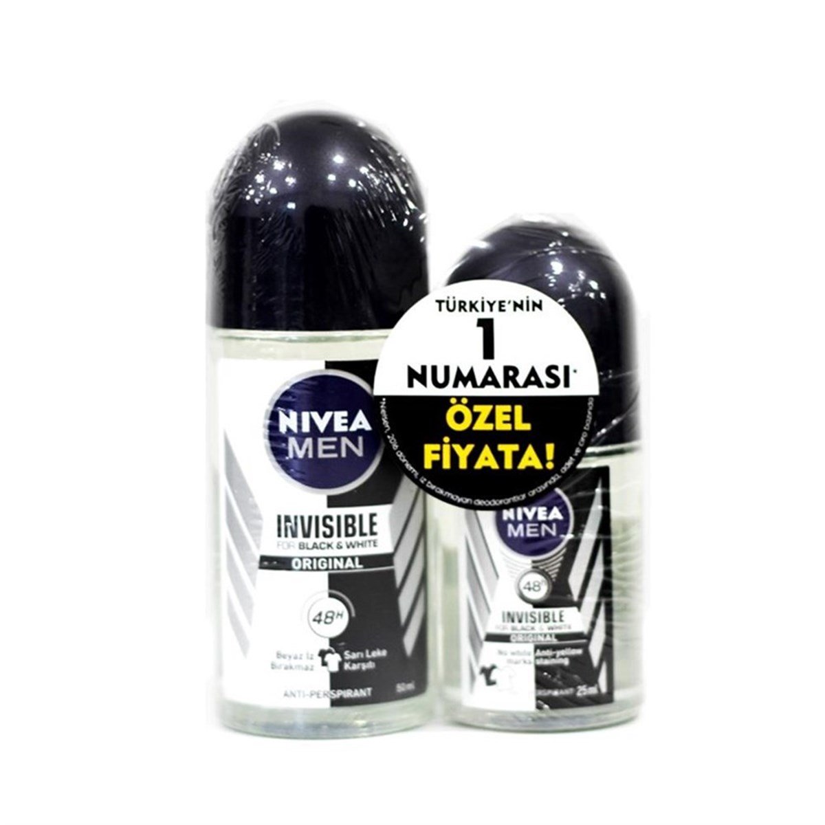Nivea Black & White Erkek Roll-on 50 Ml + 25 Ml