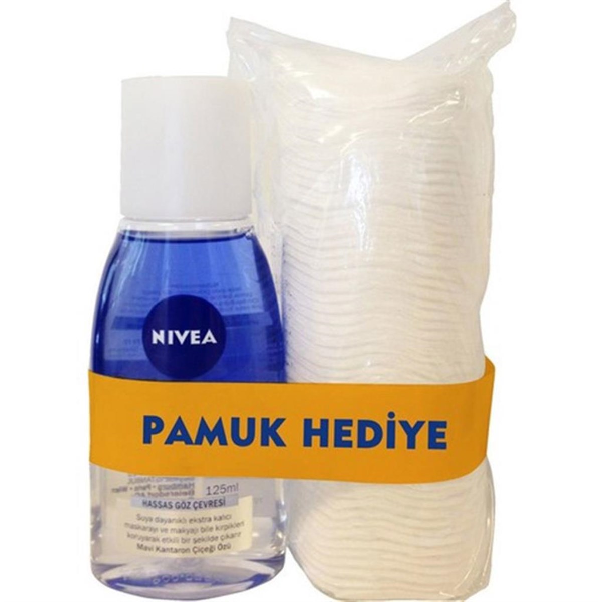 Nivea Çift Etkili Göz Makyaj Temizleyici 125 Ml & Disk Pamuk Mavi