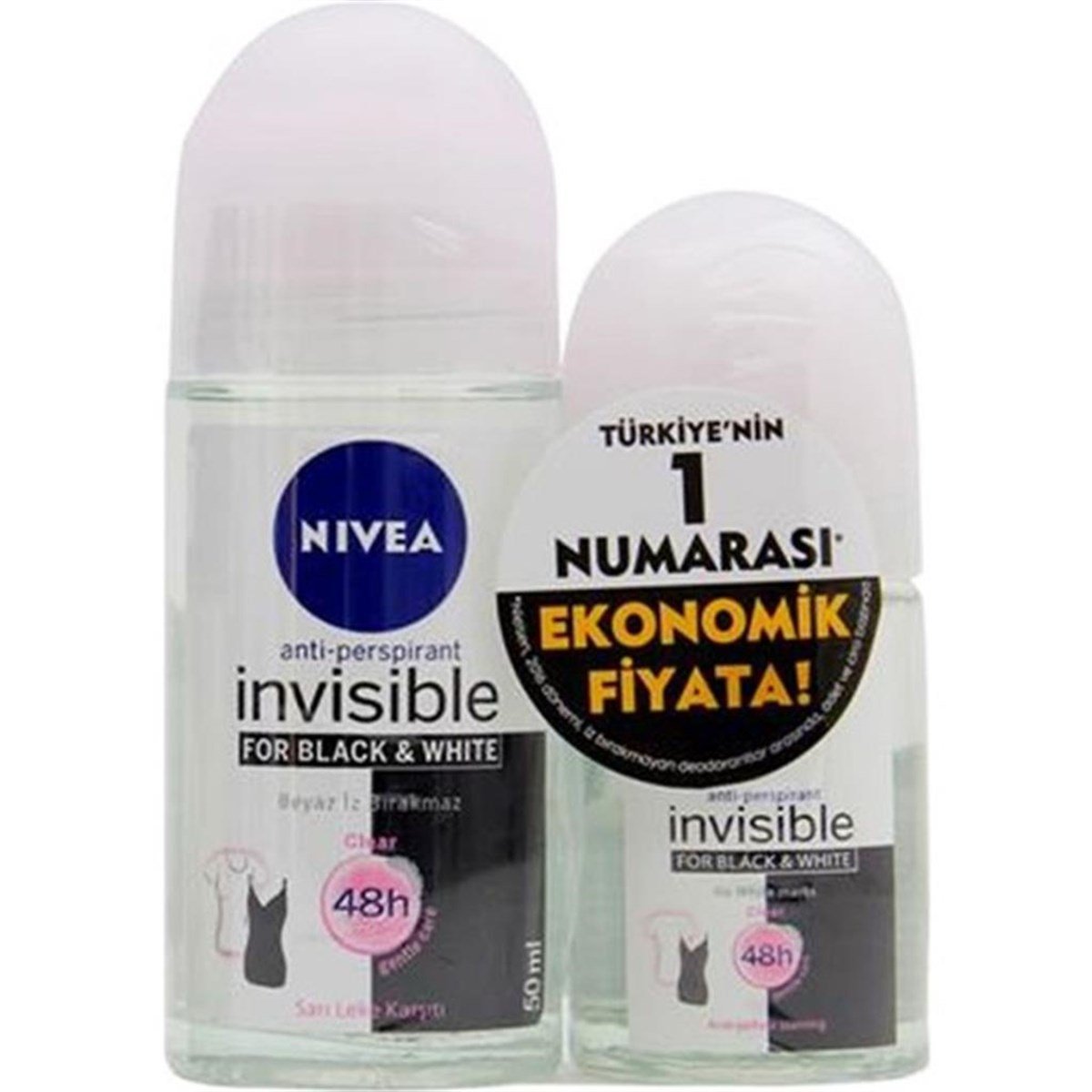 Nivea İnvisible Black & Whıte Clear Kadın Roll-On Deodorant 50 + 25 Ml Set