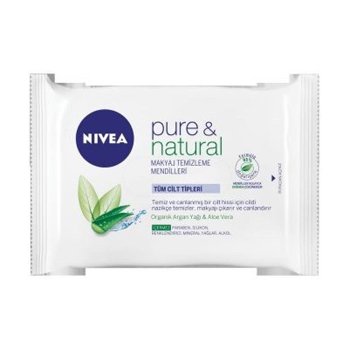 Nivea Pure & Natural Canlandırıcı Makyaj Temizleme Mendili 25 Adet