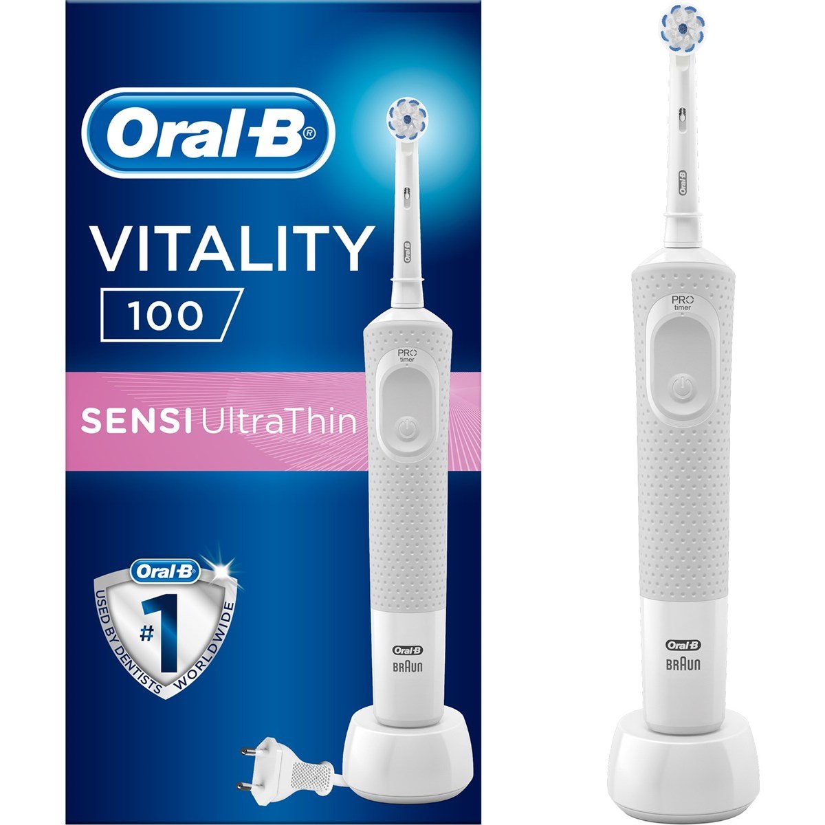 Oral-B D100 Vitality Sensi Ultrathin White Box Şarjlı Diş Fırçası