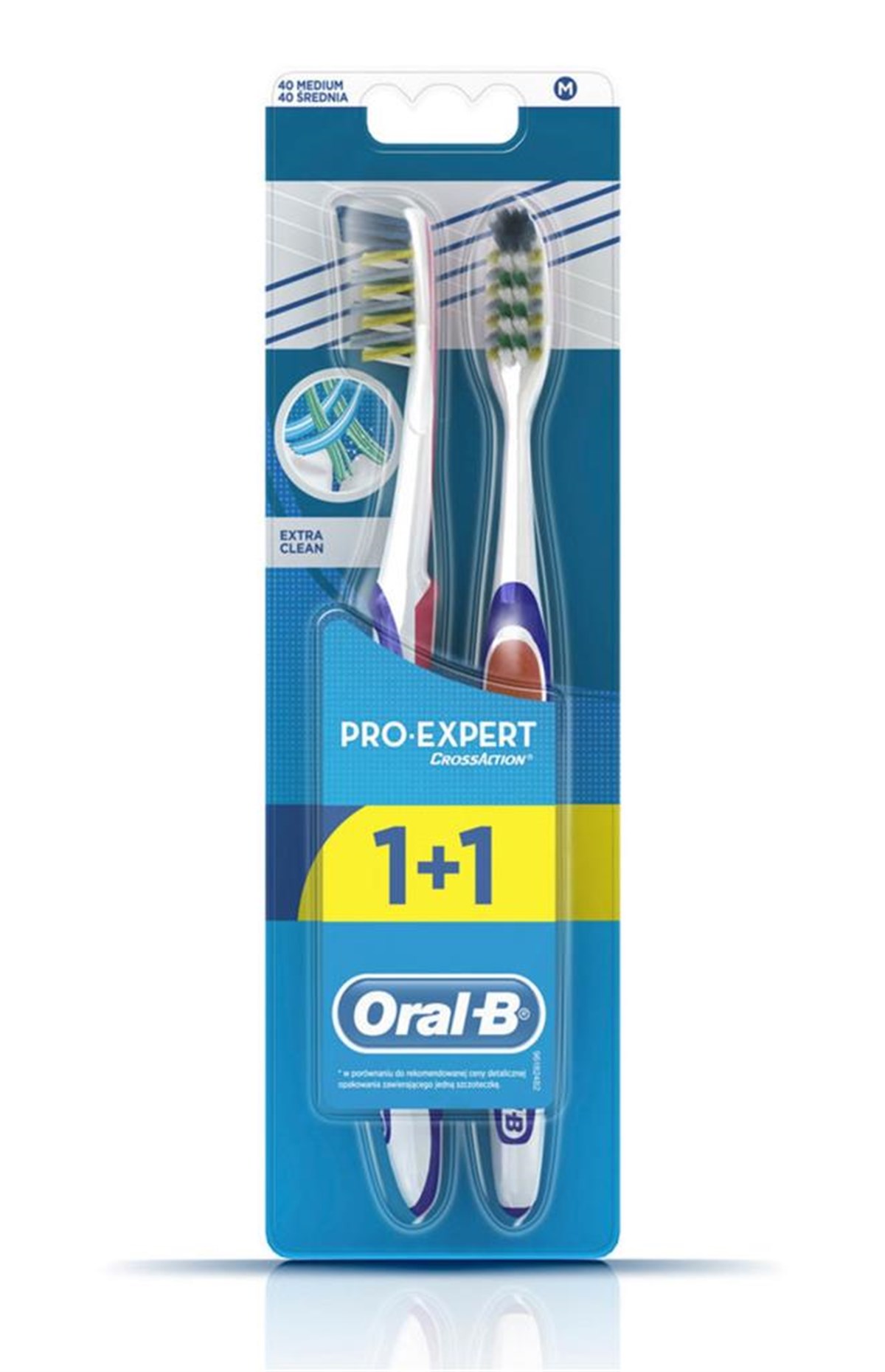 Oral-B Diş Fırçası Pro-Expert Cross Action Ekstra Temizlik 40 Orta 1+1