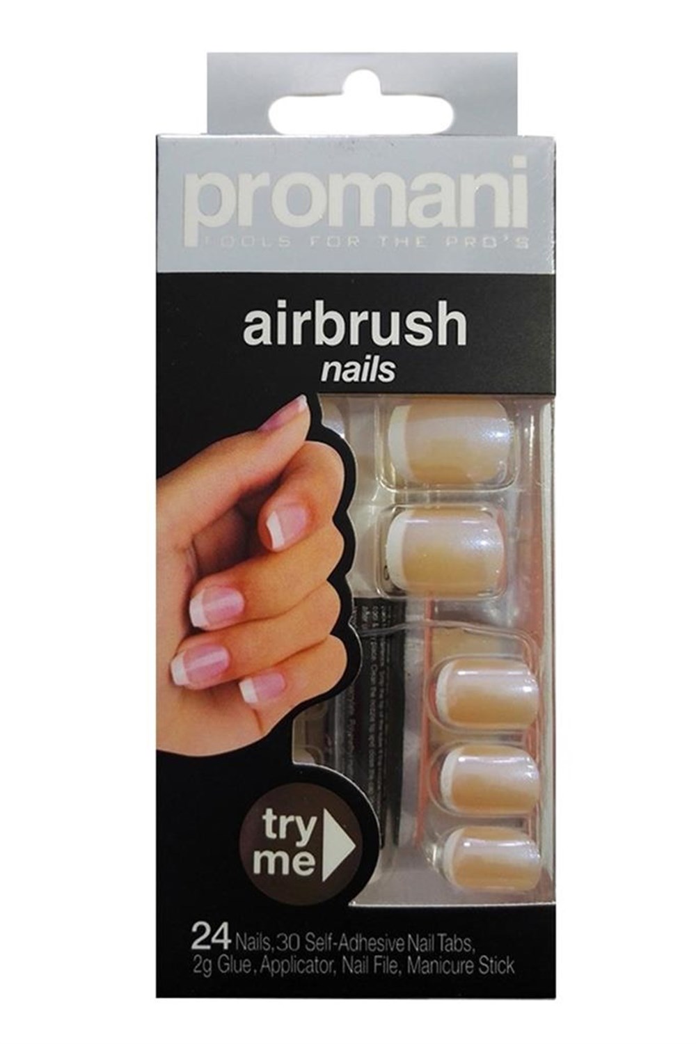 Promani İnci Renk Takma Tırnak  Air Brush Nails Fingers 5010