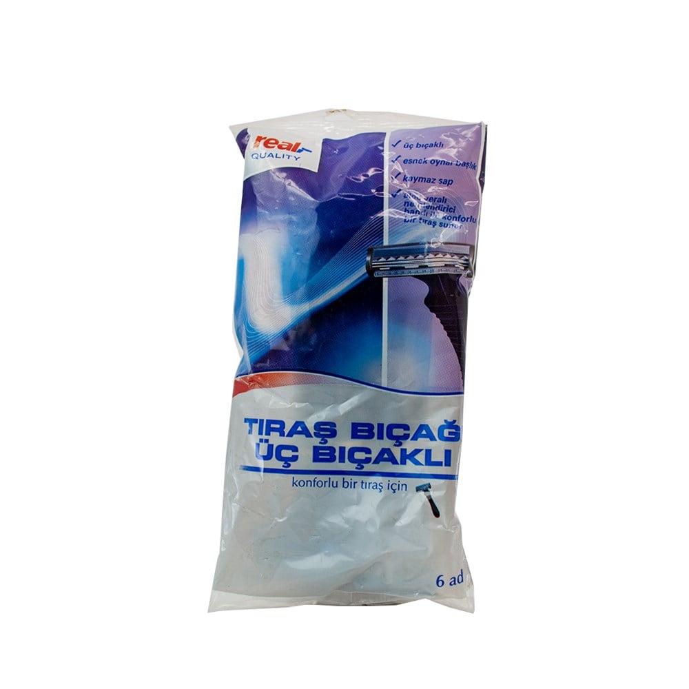 Real Quality Tıraş Bıçak Üç Bıçaklı 6Li Oynar Başlık Paket
