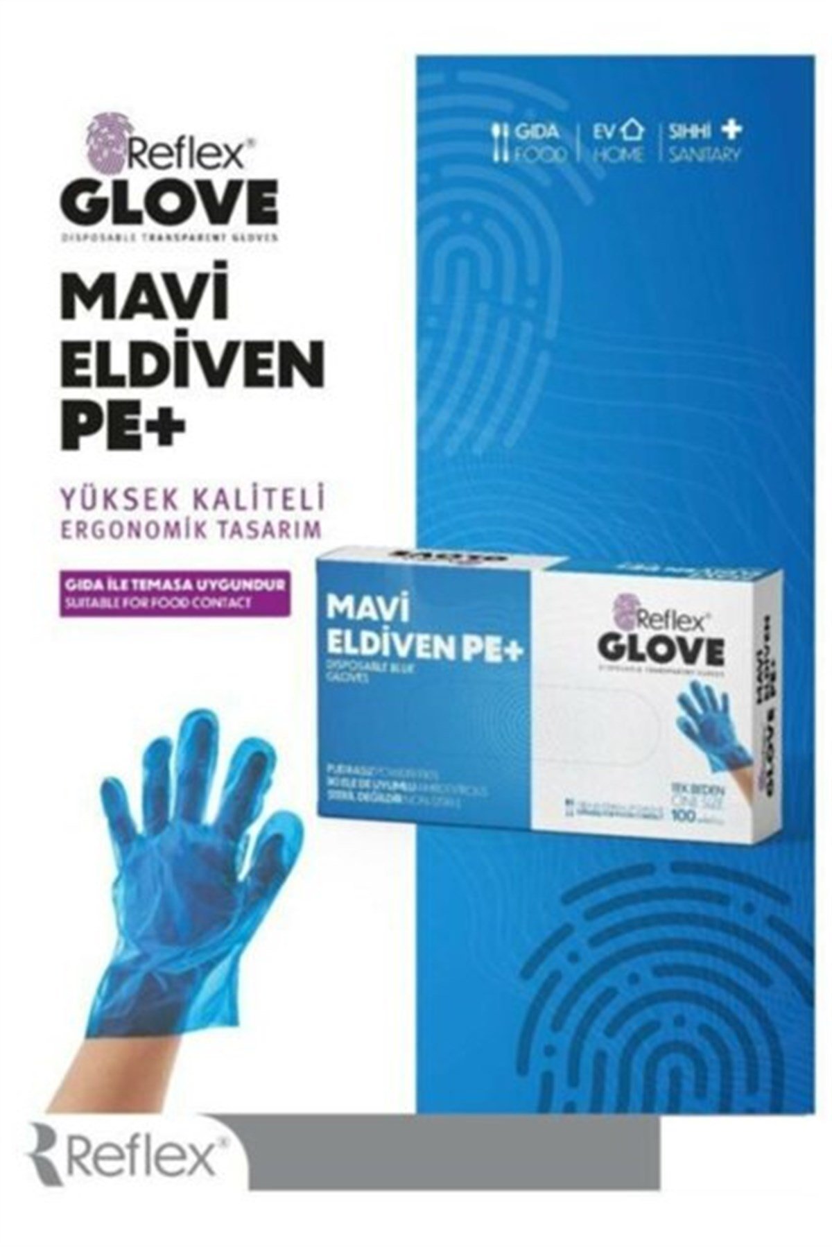 REFLEX FLEX GLOVE ELDIVEN 100 PCS - MAVI