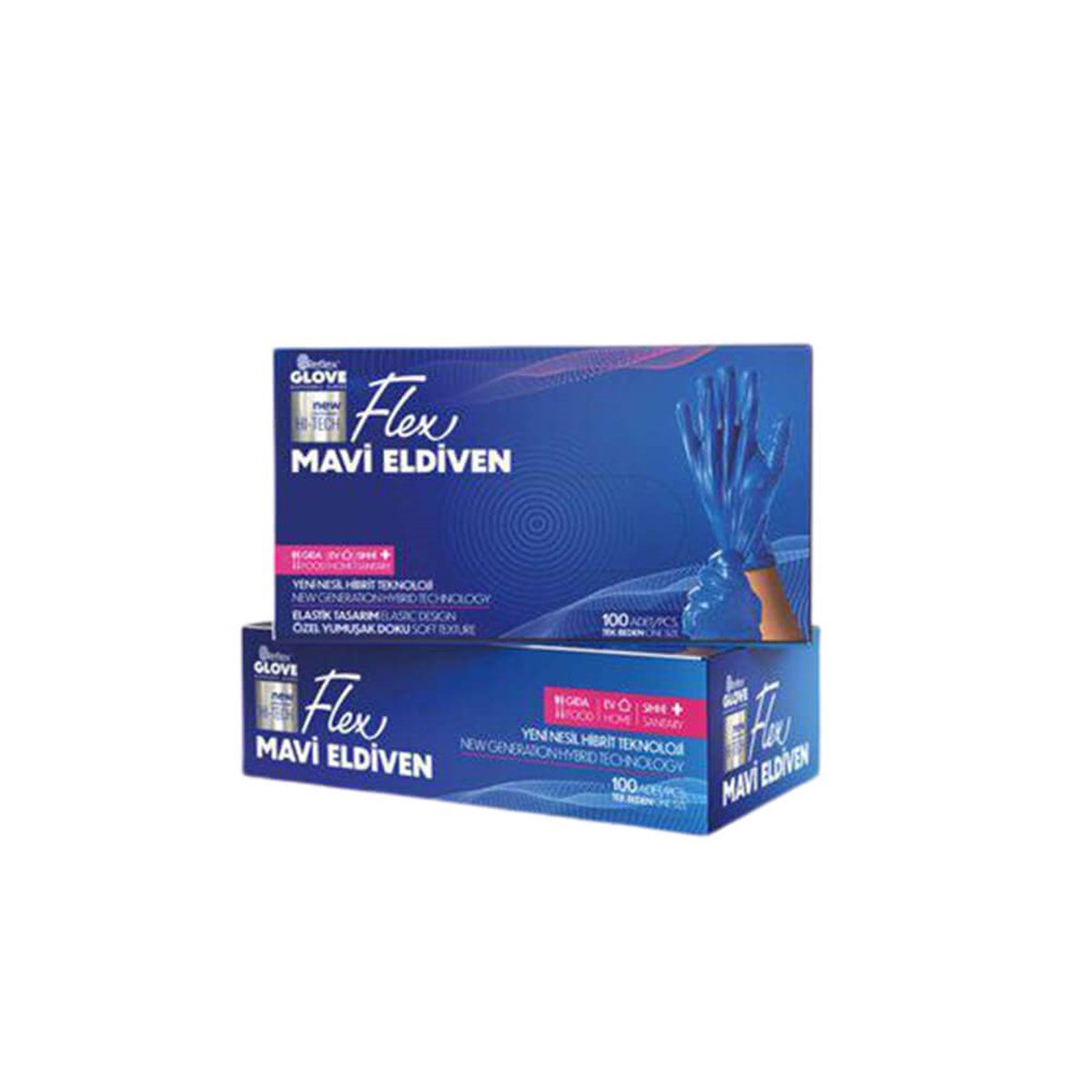 REFLEX FLEX HIBRIT ELDIVEN 100 PCS - MAVI