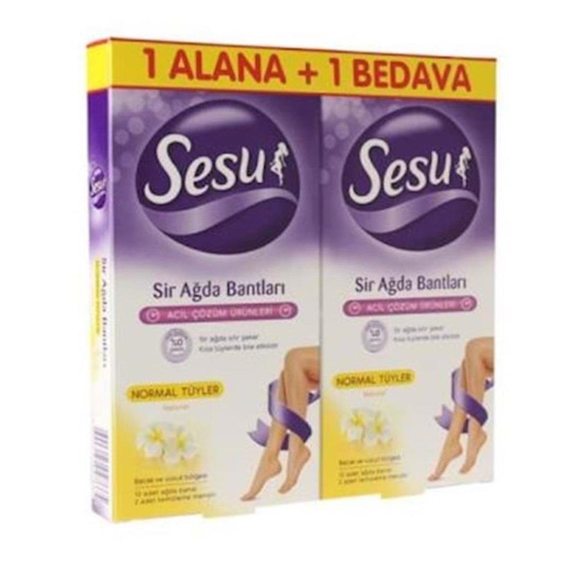 Sesu Ağda Bandı 1+1 Normal Tüyler İçin 12x2 Adet