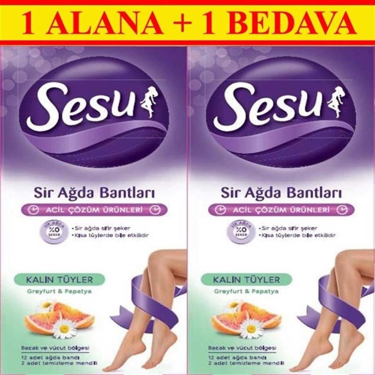 Sesu Sir Ağda Bandı Kalın Tüyler İçin 12x2 Adet