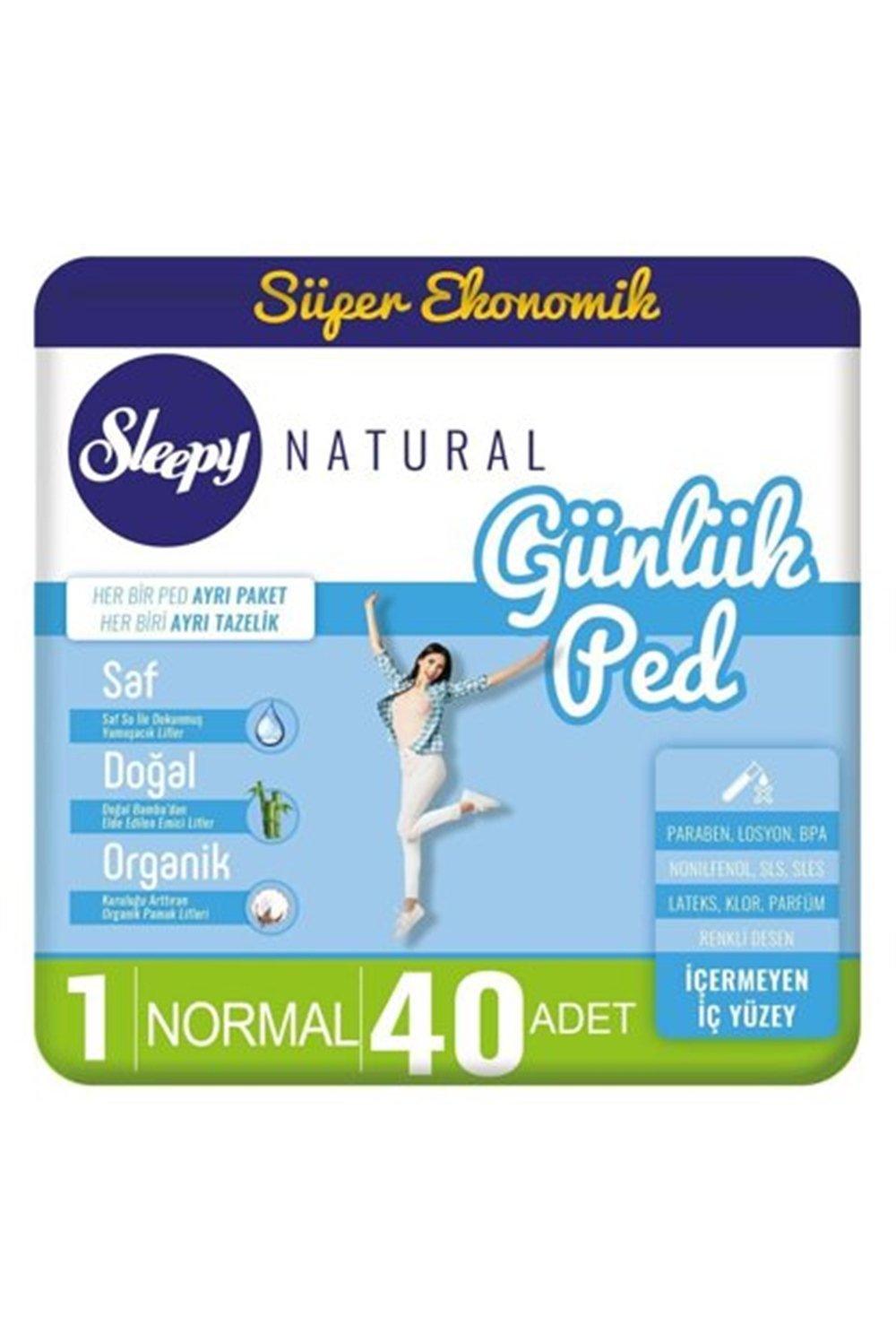 Sleepy Natural Gunluk Ped 40 Lı Normal