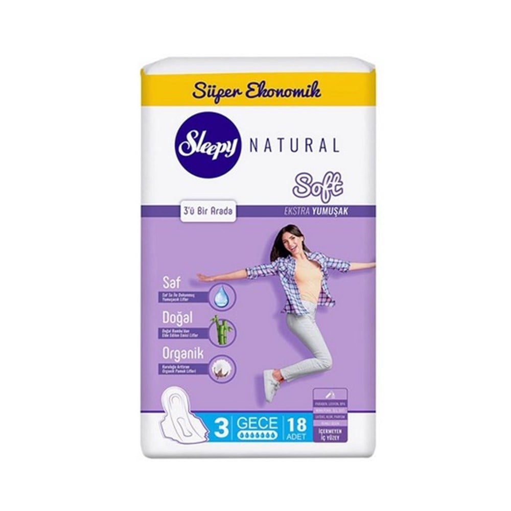 Sleepy Natural Hijyen Ped Gece Eco Soft 18  Li