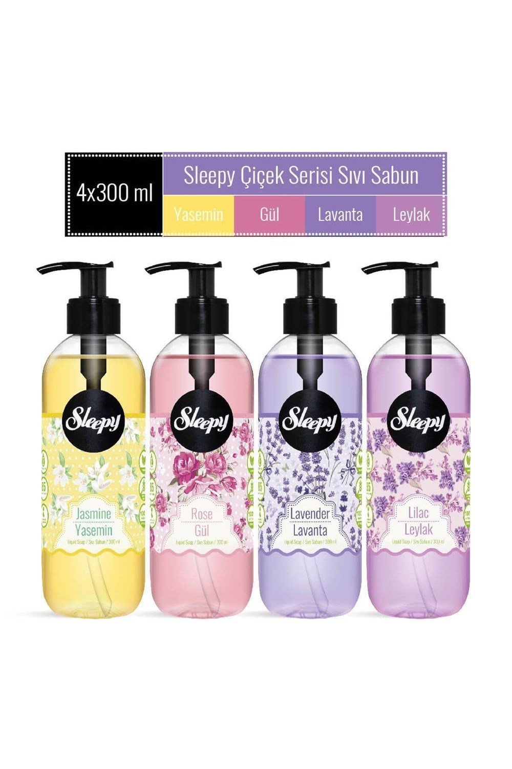 Sleepy Sıvı Sabun 4X300 Ml Avantaj Paket Çiçek Serisi