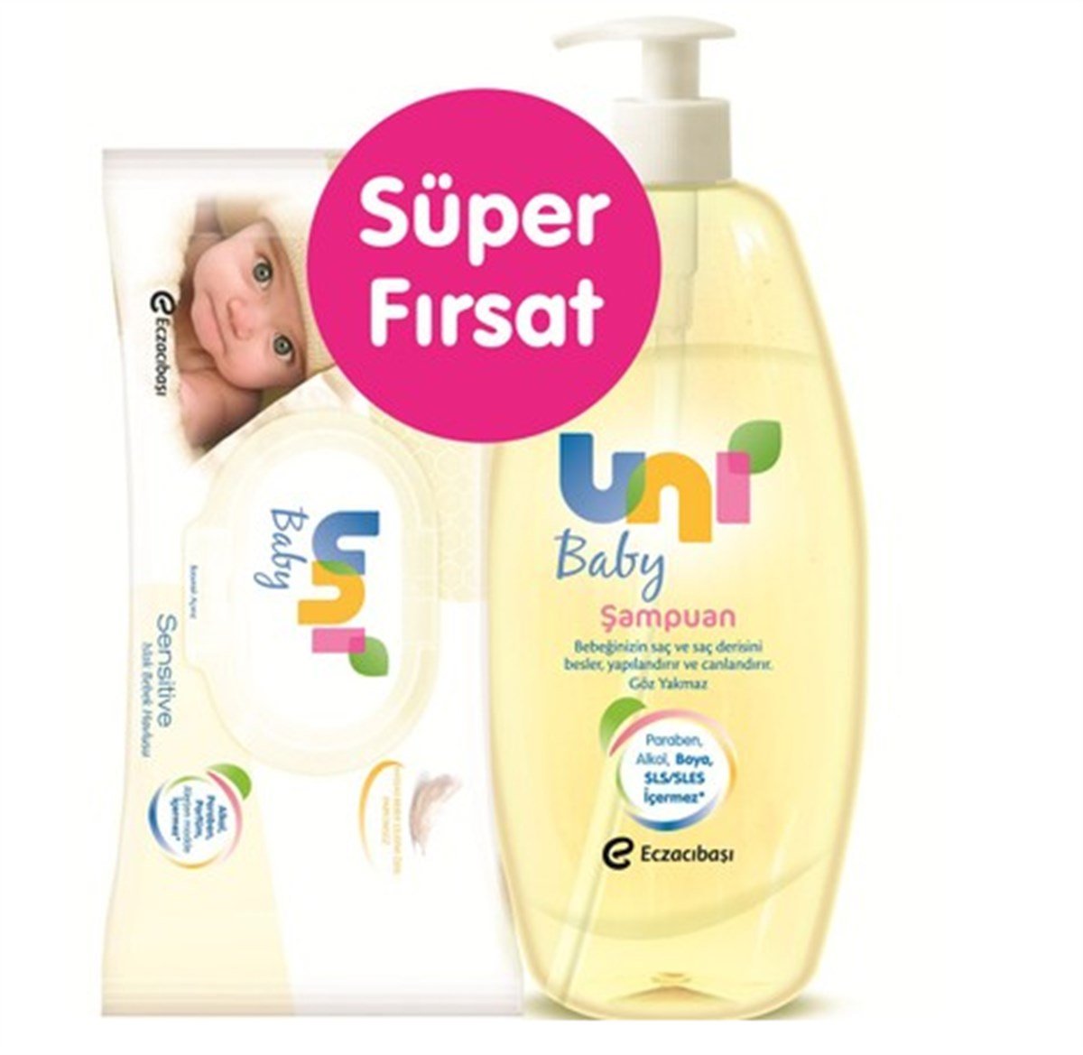 Uni Baby Şampuan / 750 ml ve Uni Baby Sensitive Havlu Fırsat Paketi