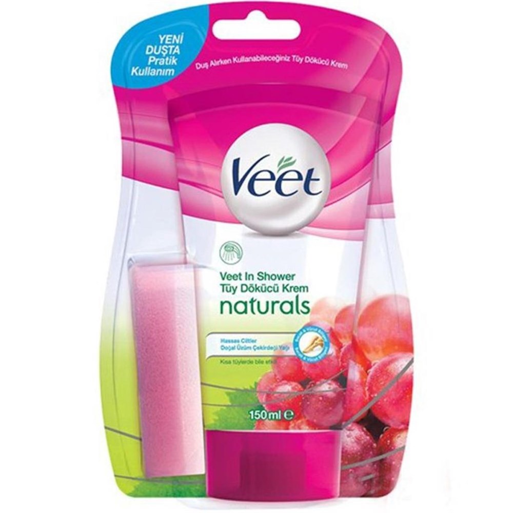 Veet In Shower Tüy Dökücü Krem Naturals Üzüm Çekirdeği 150 Ml