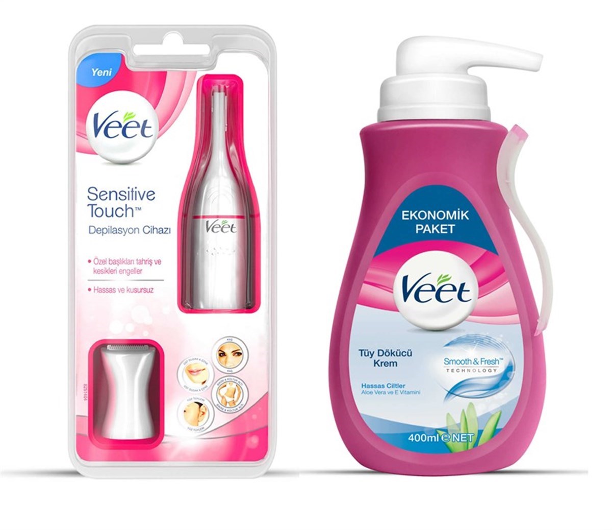 Veet Sensitive Touch Depilasyon Cihazı + Tüy Dökücü Krem 400 Ml