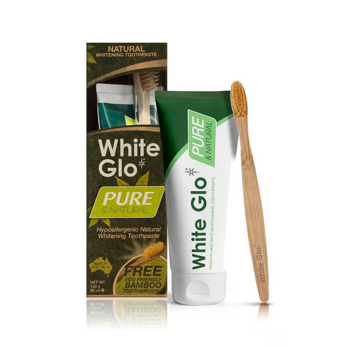 Whıte glo Bitkisel Doğal Beyazlatıcı l Diş Macunu 100Ml+Fırça Hediyeli