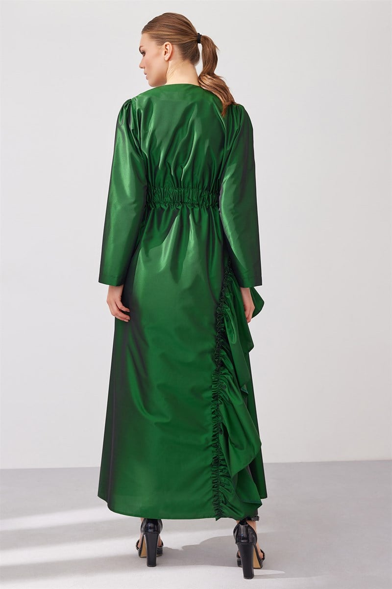 Bella Tafta Abaya - Emerald Green