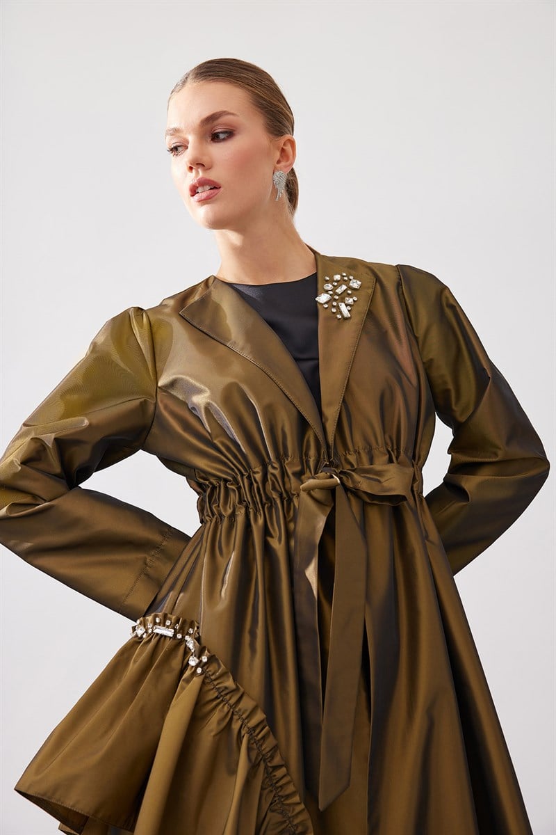 Bella Tafta Abaya - Oil Green