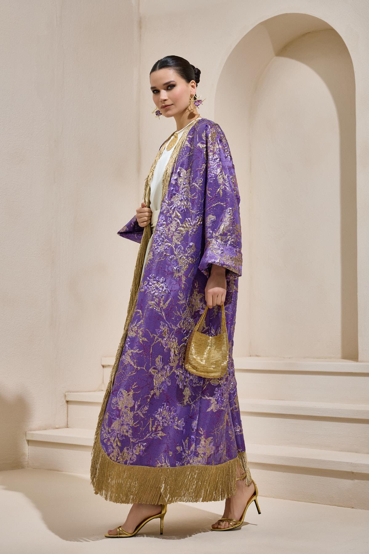 BROCADE ABAYA PURPLE