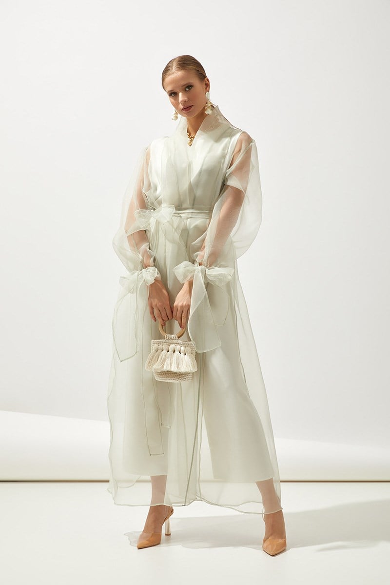BUTTERFLY ABAYA-WATER GREEN